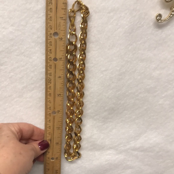 Heavy Cuban vintage double link  chain beautiful costume gold necklace 1976 - Picture 4 of 9